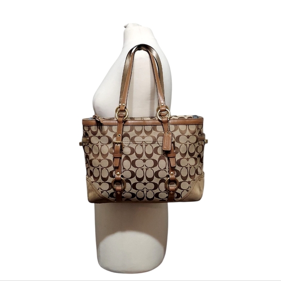 Coach Y2K Signature Turnlock Jacquard, Leather & Suede Tote Bag EUC - Picture 13 of 15